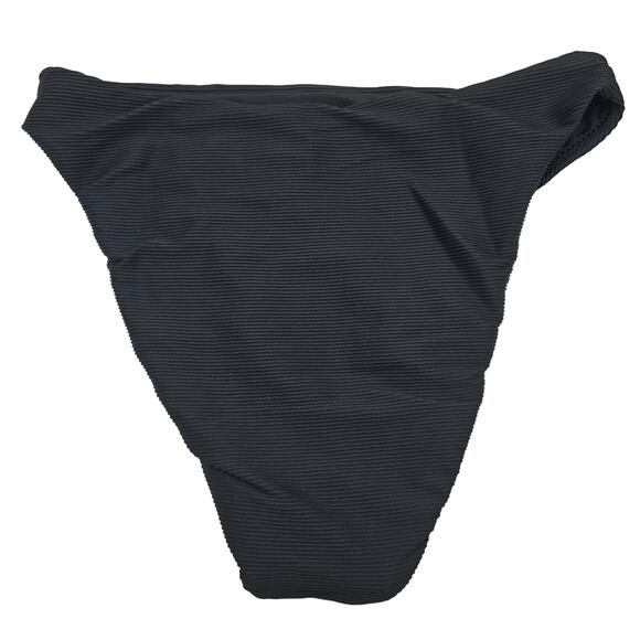 J. Crew Womans size XS Ribbed High Rise Cheeky Bikini Swimsuit Bottom Black NEW - Picture 3 of 8
